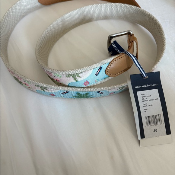 VINEYARD VINES B & T Pool Scene CC Blue Crush Belt Sz 46 Beach - Picture 4 of 4